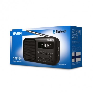 Boxa portabila SVEN SRP-50 Black / 3W / Bluetooth / FM/AM/SW Radio