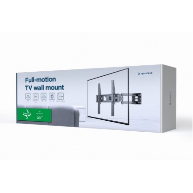 Suport TV de perete (cu miscare completa) 32&rdquo;-55&rdquo; Gembird &rdquo;WM-55ST-03&rdquo;, Black
