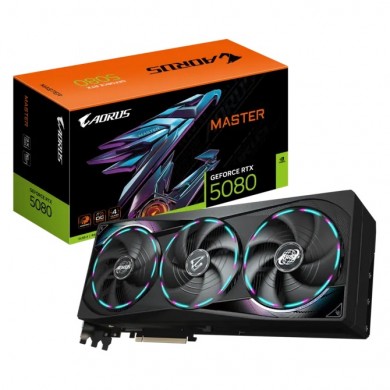 Placa video Gigabyte AORUS GeForce RTX 5080 MASTER 16G/ 16GB / GDDR7 / 256bit