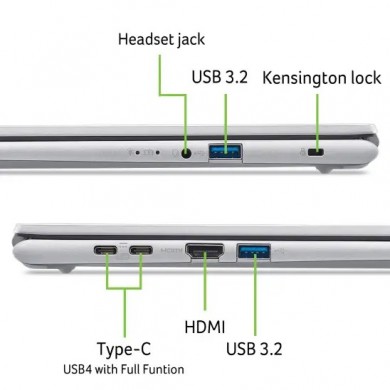 Laptop 15.6&rdquo; ACER Aspire Go 15 AG15-72P/ Intel Core Ultra 5 120U/ 16GB/ 1TB SSD/ Pure Silver