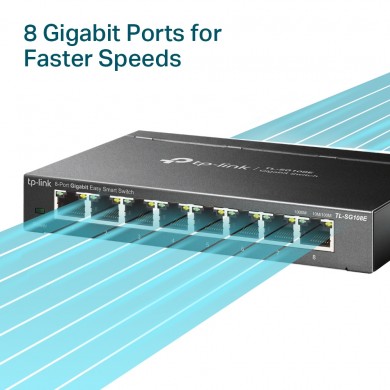 Switch TP-LINK TL-SG108E / 8 port / Gigabit / RJ45 / steel case