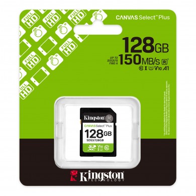Card de memorie SD  128GB Kingston Canvas Select Plus, 150MB/s