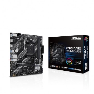 Placa de baza ASUS PRIME B550M-K ARGB / AM4 / B550 / DDR4 / mATX Placa de baza ASUS PRIME B550M-K ARGB / AM4 / B550 / DDR4 / mATX