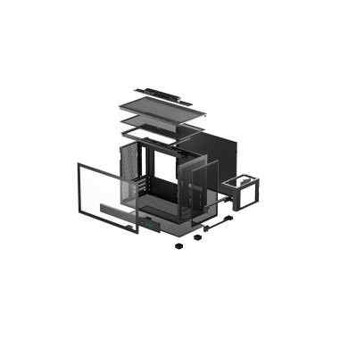 Carcasa DEEPCOOL CH160 PLUS / w/oPSU / Side-Window / mATX / Black