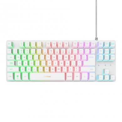 Tastatura Gaming Trust GXT 833W Thado TKL, USB, White