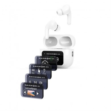 Casti TWS Gembird TWS-LCD-ANC-01-W