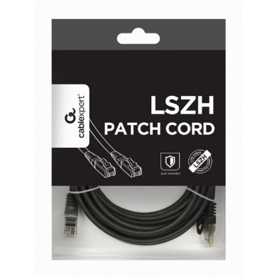 S/FTP Cat. 6A Low Smoke Zero Halogen (LSZH) jacketpatch cord, 5m, Black