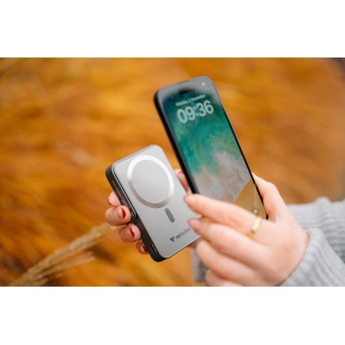 Power Bank Magnetica Wireless cu suport Verbatim Charge'n'Go / 10000 mAh / Gray