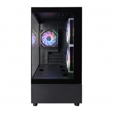 Carcasa 1STPLAYER Mi5 / no PSU / Side-Window / 3x120mm / mATX / Black