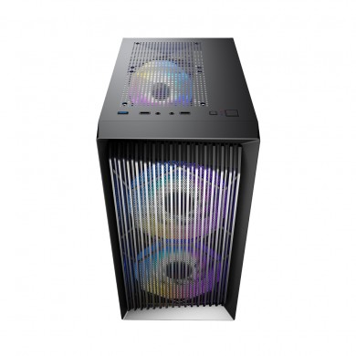 Carcasa 1STPLAYER BS-2 / no PSU / Side-Window / 3x120mm / mATX / Black