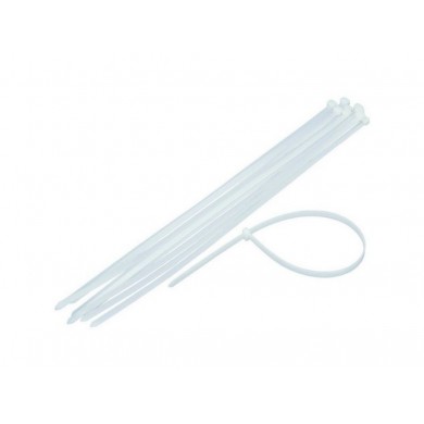Cable Organizers NYTFR-250x3.6-W, Nylon cable ties, 250 x 3.6 mm, UV resistant, bag of 100 pcs, white Cable Organizers NYTFR-250x3.6-W, Nylon cable ties, 250 x 3.6 mm, UV resistant, bag of 100 pcs, white