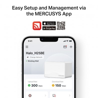 Mesh Wi-Fi System MERCUSYS Halo H25BE (2-pack) / AC3600 Dual Band / 3 x Gigabit LAN Port
