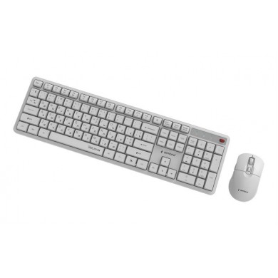 Tastatura si Mouse Wireless Gembird KBS-WMS-01-W-CYRL, White