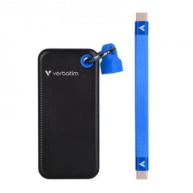 M.2 SSD External Verbatim Pocket / 256GB / USB 3.2 Gen 2 / Black/Blue M.2 SSD External Verbatim Pocket / 256GB / USB 3.2 Gen 2 / Black/Blue