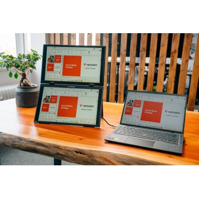15.6&rdquo; Monitor Dual Portabil VERBATIM DUAL / 2xFHD/ 4ms / Black
