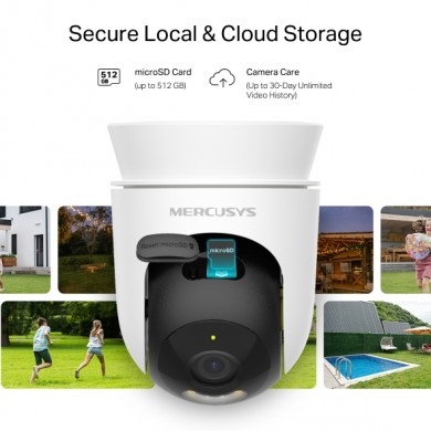 Camera inteligenta PTZ Wi-Fi pentru exterior MERCUSYS MC500, White