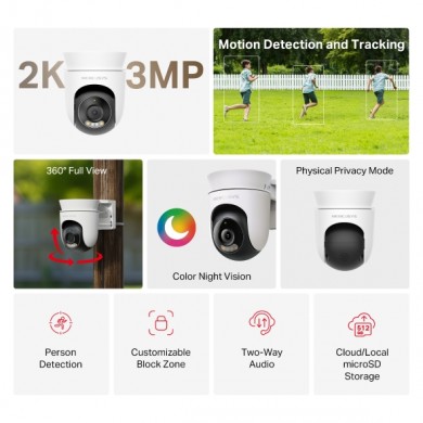 Camera inteligenta PTZ Wi-Fi pentru exterior MERCUSYS MC510, White
