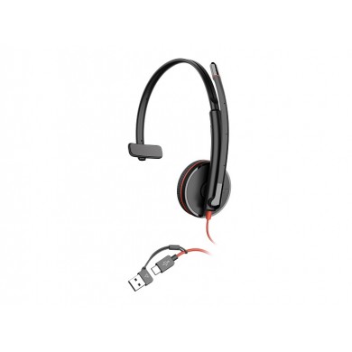 Casti monoaurale Poly Blackwire 3210 / +USB-C/A Adapter