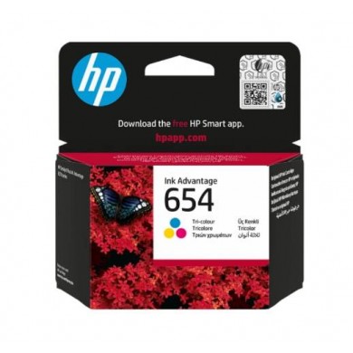 HP 654 (7FP38UE) Tri-color Original Ink Advantag, 200 pages, for HP HP DeskJet Ink Advantage 2976, 4300, 6575 HP 654 (7FP38UE) Tri-color Original Ink Advantag, 200 pages, for HP HP DeskJet Ink Advantage 2976, 4300, 6575