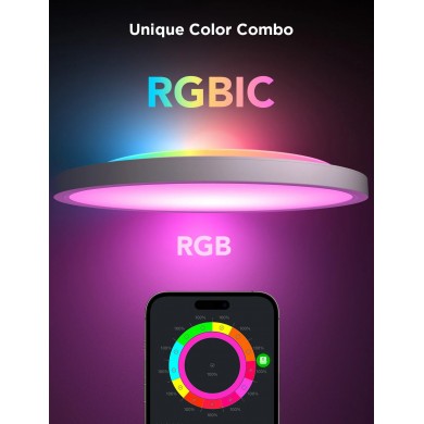 Lampa Smart de tavan GOVEE Round 12&rdquo; RGBWW + RGBIC
