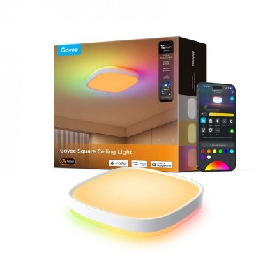 Lampa de tavan inteligenta GOVEE Square 12&rdquo; RGBWW + RGBIC