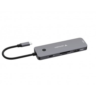 Adaptor Multiport 8-in-1 Verbatim CMH-08/ USB-С/ USB-A / HDMI/ SD/ microSD