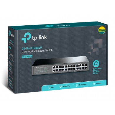 Switch TP-LINK TL-SG1024 / 24 port / 1GB / RJ45 / 1U 19-inch rack-mountable steel case
