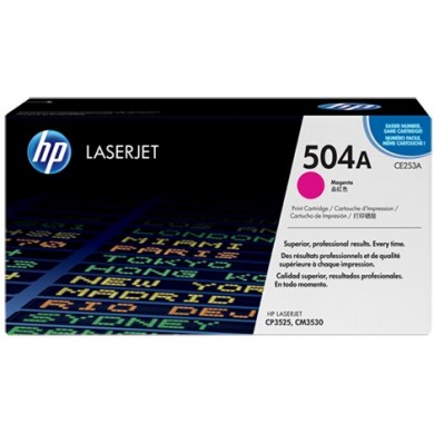 HP 504A (CE253A) Magenta Cartridge for HP LaserJet CP3525, CP3525n, CP3525dn, CP3525x, CM3530, CM3530fs, 7000 p.