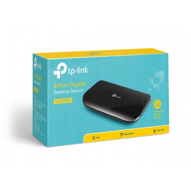 TP-LINK TL-SG1008D  8-port Gigabit Switch, 8 10/100/1000M RJ45 ports, plastic case