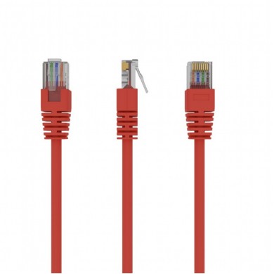 Patch cord cat. 5E PP12-5M/R Red, 5 m, molded strain relief 50u" plugs