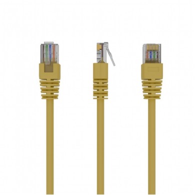 Patch cord cat. 5E PP12-5M/Y Yellow, 5 m, molded strain relief 50u" plugs