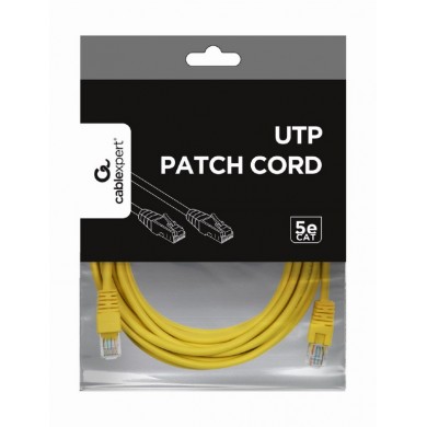 Patch cord cat. 5E PP12-5M/Y Yellow, 5 m, molded strain relief 50u" plugs