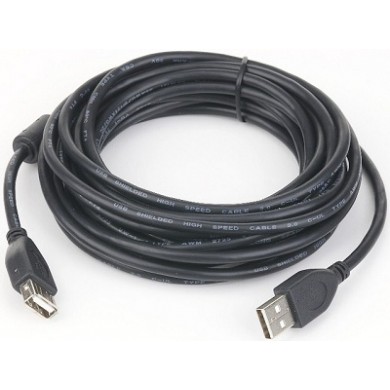 Cable Extension USB2.0 - 1.8m - Cablexpert CCF-USB2-AMAF-6, Premium quality, 1.8 m, USB2.0 A-plug A-socket, with Ferrite core, Black
