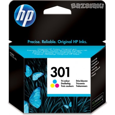 HP 301 (CH562EE) Tri-color Ink Cartridge, 165 pages for HP DESKJET 1000, 1050, 1050A, 2000, 2050, 2050A, 2054A, 3000, 3050, 3050A, 3020A, 3054A