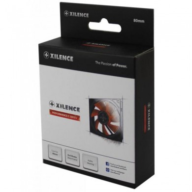 120mm Case Fan - XILENCE XPF120.R Fan, 120x120x25mm, 1300rpm, <21dBa, 44.7CFM, hydro bearing, Big 4Pin and 3Pin Molex, Black/Red