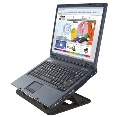 Trust  Cyclone, Notebook Cooling Pad up to 16&rdquo;, 2 silent cooling fans, 8 step height-adjustable, Black