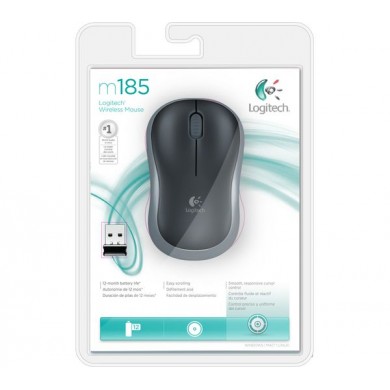 Mouse Wireless Logitech M185 Swift Grey, Grey/Black