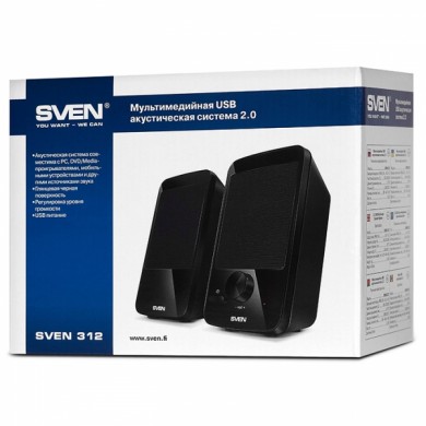 Boxe SVEN 312 / 2.0 / 4W RMS / USB power supply / Black