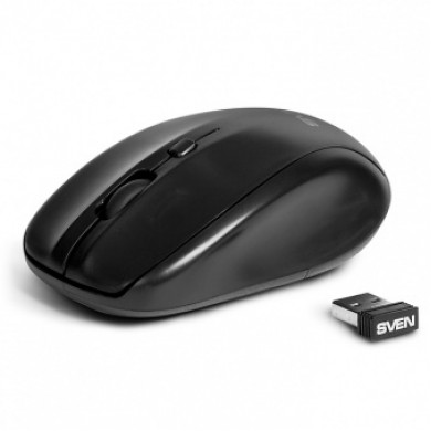 SVEN RX-305 Wireless, Optical Mouse, 2.4GHz, Nano Receiver, 800/1200/1600 dpi, USB, Black