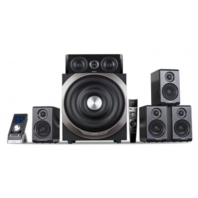 Edifier S760D  Black, 5.1/ 540W (240W+ 5x60W) RMS, (Dolby Digital, Dolby ProLogic II, DTS Digital decoders), Audio in: 4x digital (3xOptical +Coaxial) & 3 analog, Wired control with LCD display + Remote control, all wooden, (sub.10" + satl.(3.5"+1"))