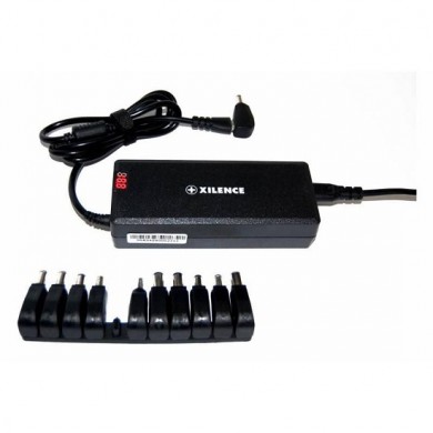 XILENCE XP-LP75.XM008, 75W Mini, Universal Notebook Power Adapter, 9 (+LENOVO) different tips, LED display (shows the actual output voltage), Input Voltage: AC 100-240V, Output Voltage: 15-20V, high efficiency over 87%, Black