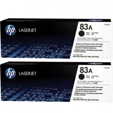 HP 83A Black Dual Pack Original Toner Cartridge for LaserJet Pro M125, M127, M225 Series, 1500 pages