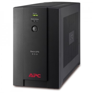 APC Back-UPS BX950UI, 950VA/480W, AVR, 6 x IEC Sockets (all 6 Battery Backup + Surge Protected), RJ-11 Line Protection, LED indicators, PowerChute USB Port