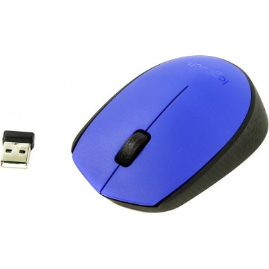 Logitech Wireless Mouse M171 Blue, Optical Mouse for Notebooks, Nano receiver,  Blue, Retail