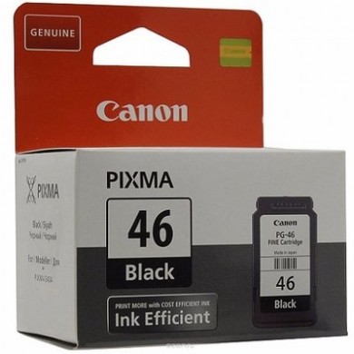 Ink Cartridge Canon PG-46, 15ml black for PIXMA E404,464,484 & iP1600,2200 & MP150,170,450