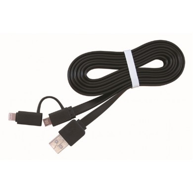 Cable USB2.0 combo (2 in 1) - 1m - Cablexpert CC-USB2-AMLM2-1m, USB 2.0 A-plug to 8-pin male connector (for Iphone) + male MicroUSB connector