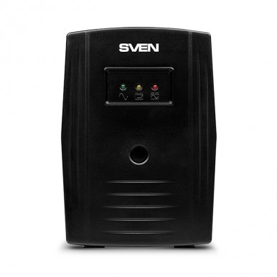 SVEN Pro 800, Line-interactive UPS with AVR, 800VA /480W, 2x Schuko outlets, 1x9AH, AVR: 165-275V, Cold start function, Black