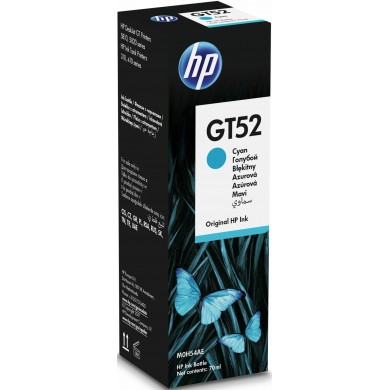 HP GT52 (M0H54AE) Cyan Original Ink Bottle (~8,000 pages), (for HP Ink Tank 115, HP Ink Tank 315/319, HP Ink Tank Wireless 415/419, DeskJet G5810/G5820)