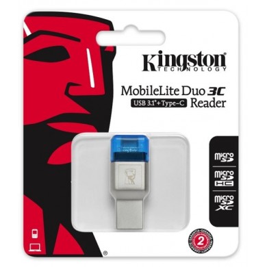 Card Reader Kingston MobileLite Duo 3C, USB3.1 + USB Type C, Dual Interface, microSD