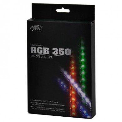 RGB LED strips  DEEPCOOL "RGB 350", Remote controller, RGB color LED strips: 500mm* 2pcs (with 200mm cable),  Different lighting modes, Magnet-based mounting, Stable and long lifespan, Software control (ASUS Aura/MSI Mystic/Gigabyte Fusion)